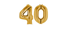 Set baloane folie cifre aurii 40 ani