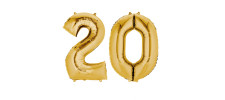 Set baloane folie cifre aurii 20 ani