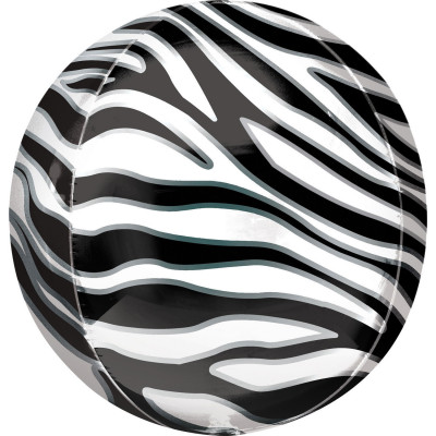 Balon sfera folie orbz print zebra 40 cm
