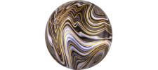Balon sfera folie orbz Marble Negru 40 cm