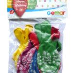 Set 15 baloane asortate inscriptionate artificii Happy Birthday