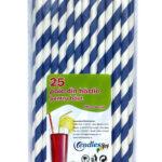 Set 25 paie hartie cu dungi albastre