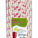 Set 25 paie din hartie decor flamingo