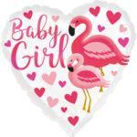 Balon folie 45 cm Flamingo Baby Girl