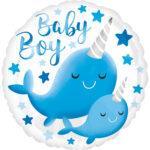 Balon folie 45 cm Narwhal Baby Boy