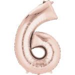 Balon folie cifra 6 rose-gold 86 cm