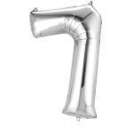 Balon folie cifra 7 argintiu 86 cm