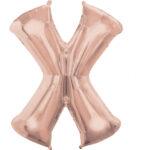Balon folie rose-gold litera X 86 cm