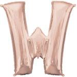 Balon folie rose-gold litera W 86 cm