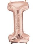 Balon folie rose-gold litera I 86 cm