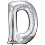 Balon folie argintie litera D 86 cm