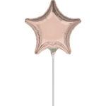 Mini balon folie stea roz-gold 23 cm