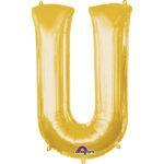 Balon folie aurie litera U 86 cm