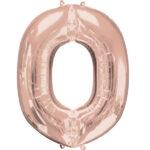 Balon folie rose-gold litera O 86 cm