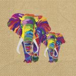 20 servetele party Elefant, 33x33 cm, 3 straturi biodegradabile si compostabile