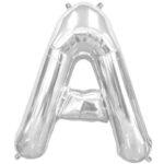 Mini balon folie litera A argintie 35 cm
