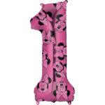 Balon folie fuchsia cifra 1 Minnie 66 cm