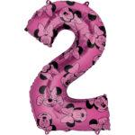 Balon folie fuchsia cifra 2 Minnie 66 cm