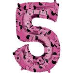 Balon folie fuchsia cifra 5 Minnie 66 cm