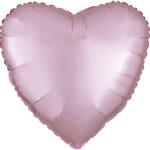 Balon folie inima Roz pastel satin luxe 43 cm