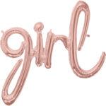 Balon folie litere Girl - rose-gold, 73 x 76 cm