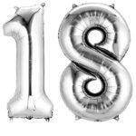 Set baloane folie cifre argintii 18 ani