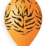 50 baloane orange tiger print, 33 cm