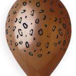 50 baloane maro ghepard print, 33 cm