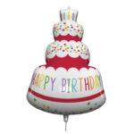 Balon folie figurina tort Happy Birthday, 96 cm