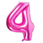 Balon folie fuchsia cifra 4, 96 cm