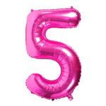 Balon folie fuchsia cifra 5, 96 cm