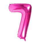 Balon folie fuchsia cifra 7, 96 cm