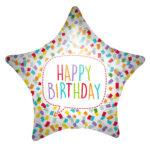 Balon folie Happy Birthday Bright Star , 45 cm