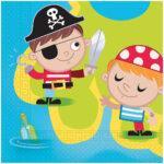 Set 20 servetele party compostabile Comoara Piratilor