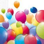 Set 20 servetele party compostabile Flying Balloons