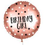 Balon folie Birthday Girl stars, 45 cm