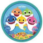 Set 8 farfurii party Baby Shark, 23 cm