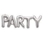 Banner baloane folie PARTY argintiu