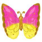 Balon folie figurina fluture Pink&Yellow, 63x63 cm