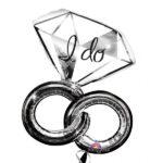 Balon folie figurina verighete nunta I DO, 69X76 cm