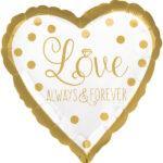 Balon folie 45 cm Love Always Gold BF