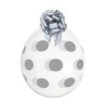 Balon stuffing transparent cu buline argintii, 45 cm
