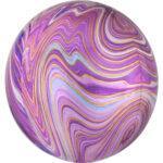 Balon sfera folie orbz Marble Violet 40 cm