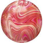 Balon sfera folie orbz Marble Red 40 cm
