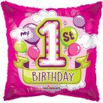 Balon folie 45 cm 1st Birthday Girl