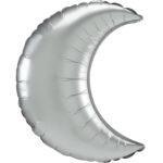 Balon folie semiluna satin argintie, 66 cm