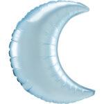 Balon folie semiluna satin bleu pastel, 66 cm