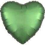 Balon folie inima Verde smarald satin luxe 43 cm