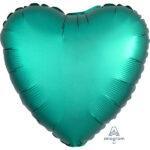 Balon folie inima Verde Jade satin 43 cm