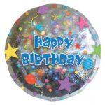 Balon folie 45 cm Happy Birthday Confetti